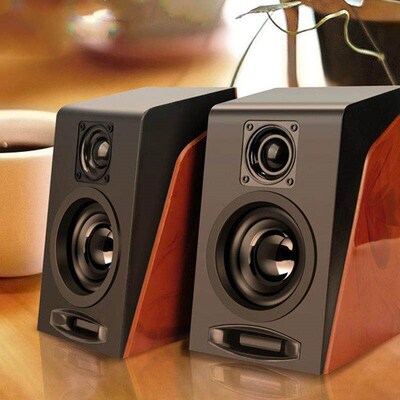 USB Wired Wooden Combination Speakers Computer Speakers Bass