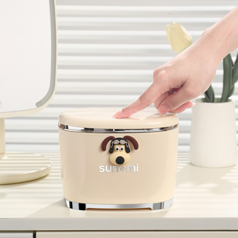 桌面垃圾桶书桌办公桌床头茶几学生带盖子家用车载小号迷你卡通可