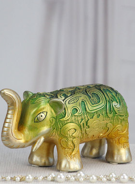 大象仿古青铜色吉象摆件办公室家居客厅玄关博古架装饰品摆件礼品