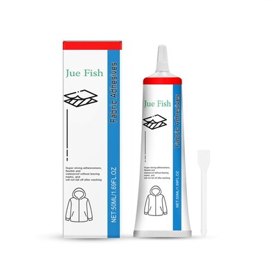 JUEFISH Transparent Fabric Adhesive - Seamless, Clear Solven