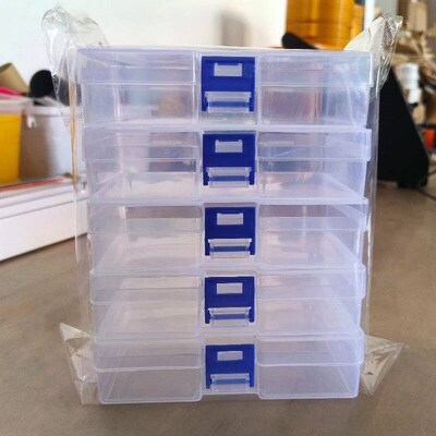 5 transparent plastic storage boxes can accommodate small it