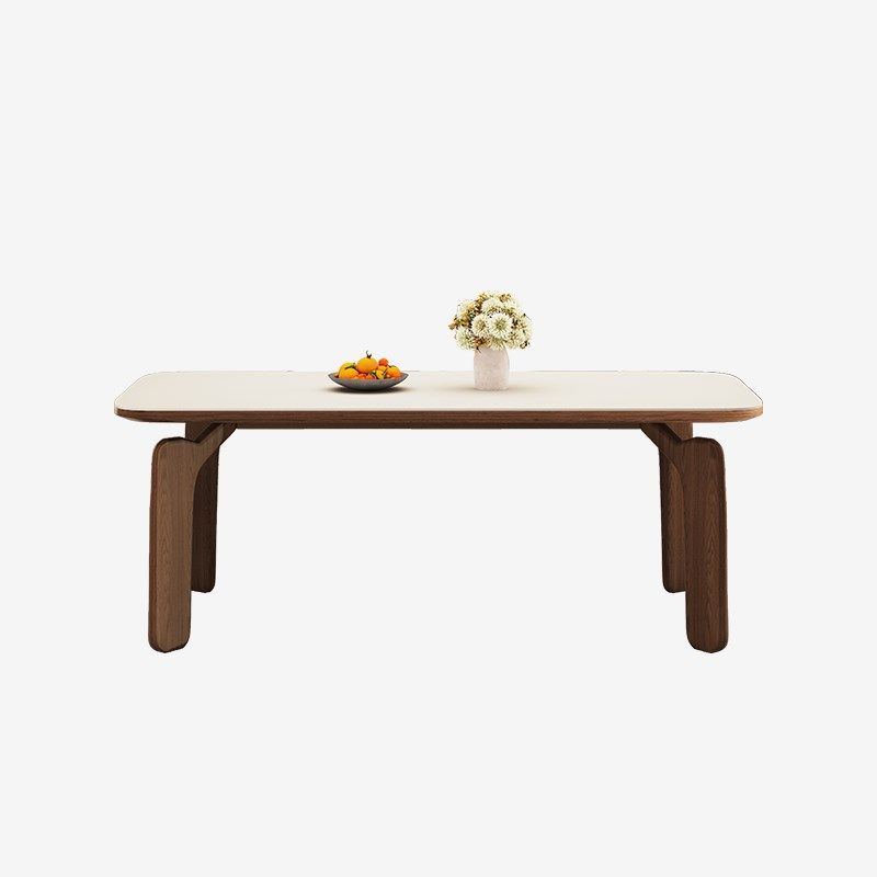 白蜡木中古风大象腿餐桌家用小户型长方形小笨桌胡桃色木岩板餐桌,住宅家具,岩板餐桌,淘宝优惠券,粉丝福利购,淘宝优惠卷