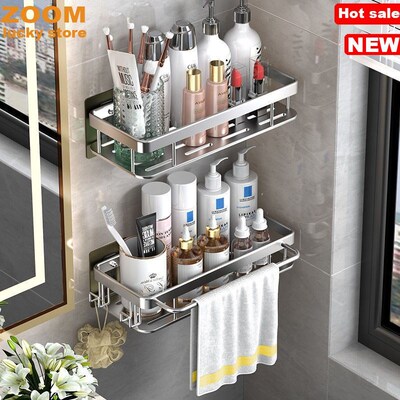 Shower Caddy aluminium Bathroom Shelves Organizers rack