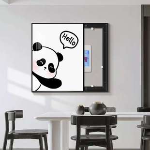 小清新电表箱装饰画竖版绿植开关盒遮挡挂画免打孔电源箱信号箱画