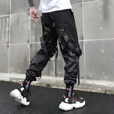 Men Cargo Pants Mens Casual Hip Hop Harem Pant Hit Color P