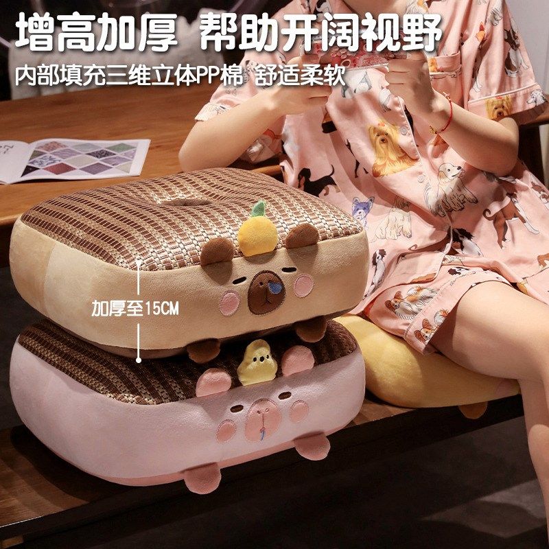 卡皮巴拉冰藤蒲团坐垫夏季加高加厚板凳屁垫办公座椅靠垫卧室地垫,居家布艺,蒲团,淘宝优惠券,粉丝福利购,淘宝优惠卷