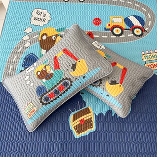 儿童床男孩男童卡通蜘蛛侠冰丝乳胶枕30*小孩小学生夏凉枕头