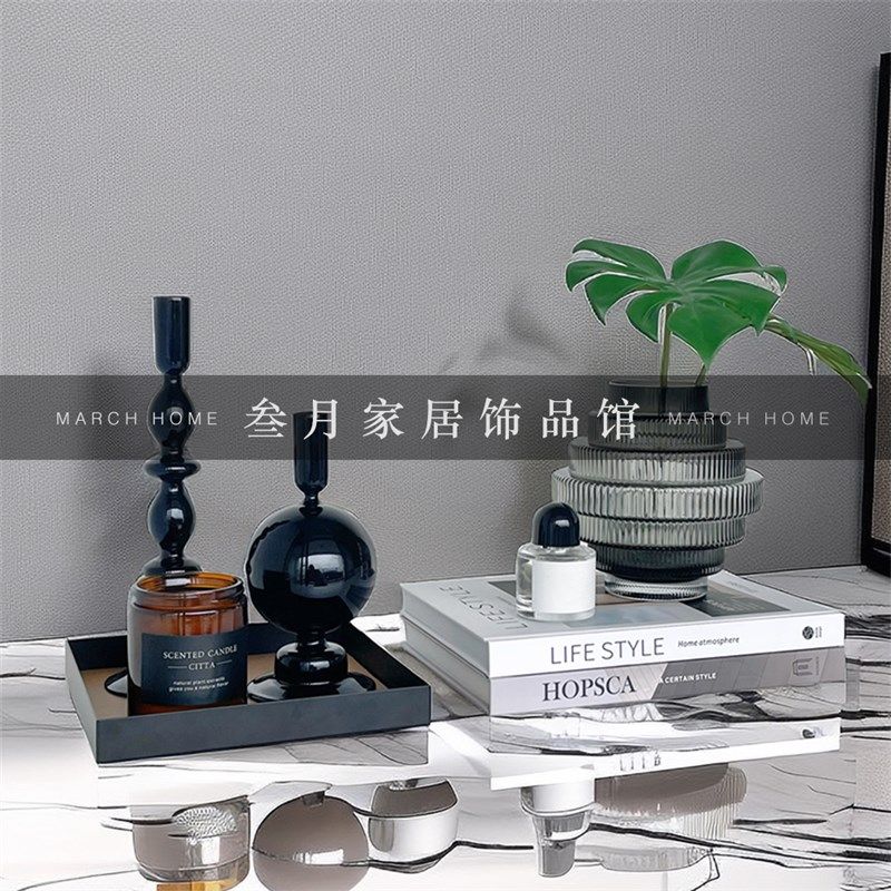 样板间茶几床头柜装饰品摆件家居软装花瓶书籍烛台托盘道具,家居饰品,家饰软装搭配套装,淘宝优惠券,粉丝福利购,淘宝优惠卷