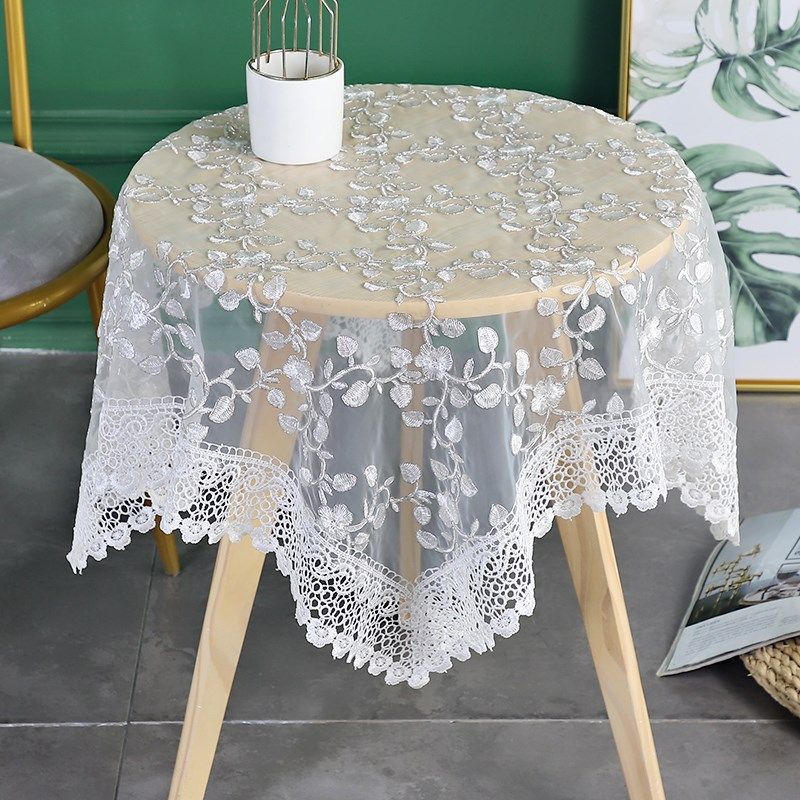欧式小圆桌桌布布艺蕾丝绣花长方形台布家用防尘盖巾茶几餐桌布,居家布艺,茶席,淘宝优惠券,粉丝福利购,淘宝优惠卷