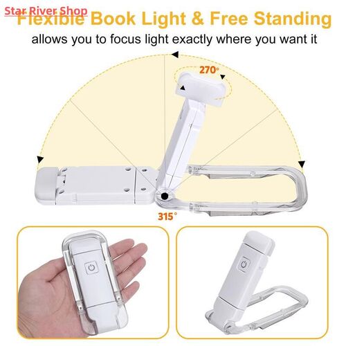 LED USB Rechargeable Book Reading Light Brightness Adjustabl