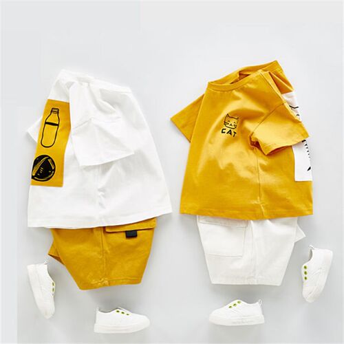 New Summer Baby Boys Girls Clothes Suits Kid Infant Cute Car