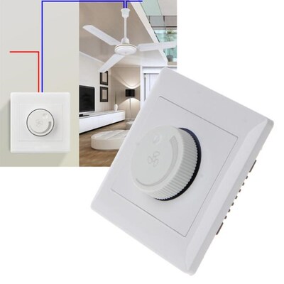 220V Adjustment Ceiling Fan Speed Control Switch Wall Button