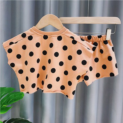 Summer kids girls clothes outfits sets baby polka dot loose