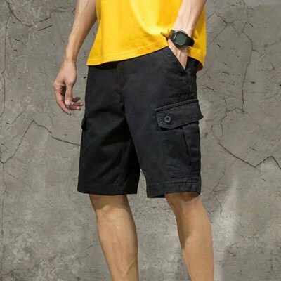 Men Cargo Shorts Joggers Shorts Work Casual Pants Male Multi