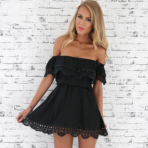 Fashion Women Elegant Vintage Sweet Lace White Dress