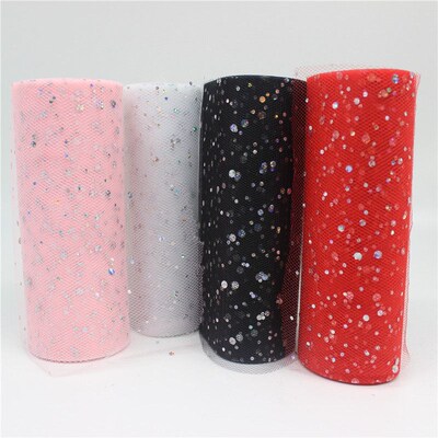 15cm Width 10/25 Yards Glitter Sequin Tulle Roll Spool Tutu
