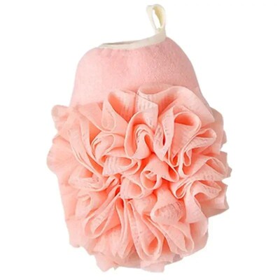 2 In1 Body Exfoliating Scrubber Gloves Cleaning Flower Bathr