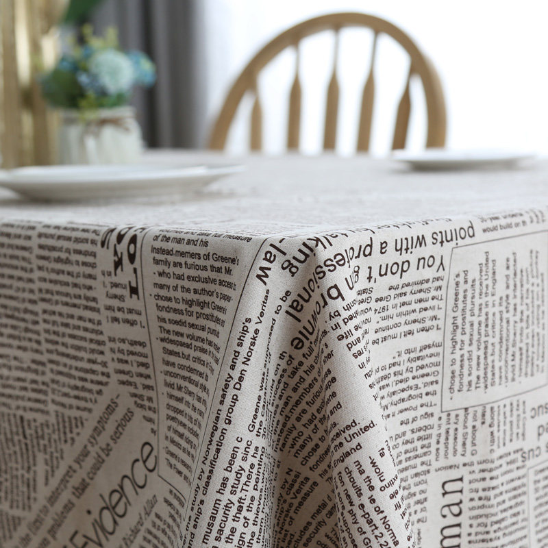 zkk复古杂货风英文报纸棉麻家居现代餐桌布茶几书桌电视柜盖布,居家布艺,桌布,淘宝优惠券,粉丝福利购,淘宝优惠卷