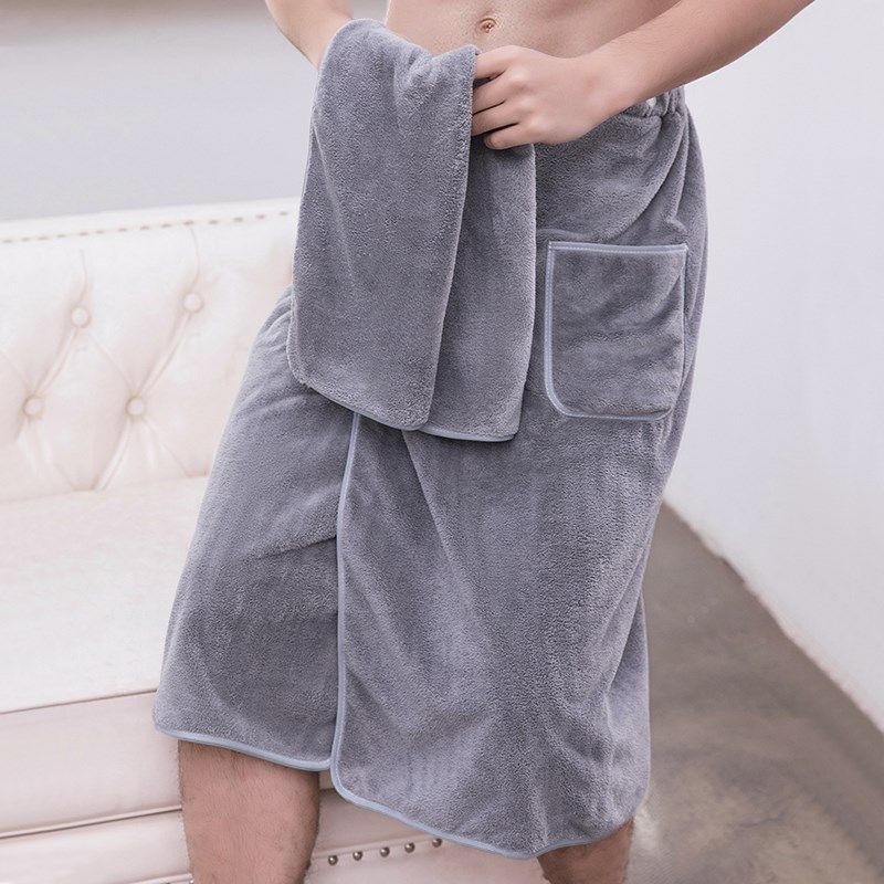 沐凡珊瑚绒浴巾大人浴袍毛巾浴巾装游泳洗澡家用吸水男款裹巾男