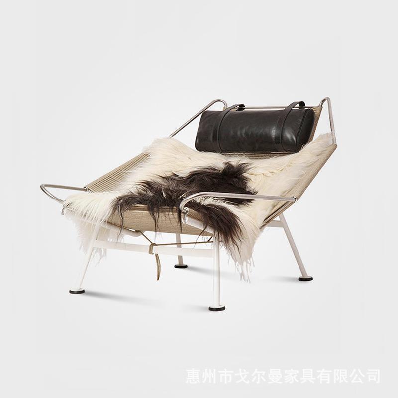 戈尔曼经典设计师手工编织麻绳帆船休闲椅现代客厅阳台懒人躺椅