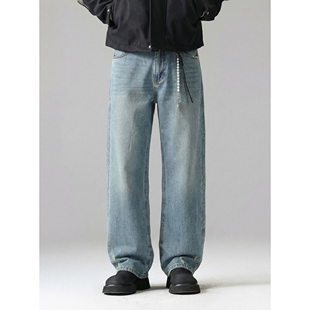 王只尚 宽松直筒垂感阔腿牛仔裤 2026春季 莱赛尔天丝 男 薄款