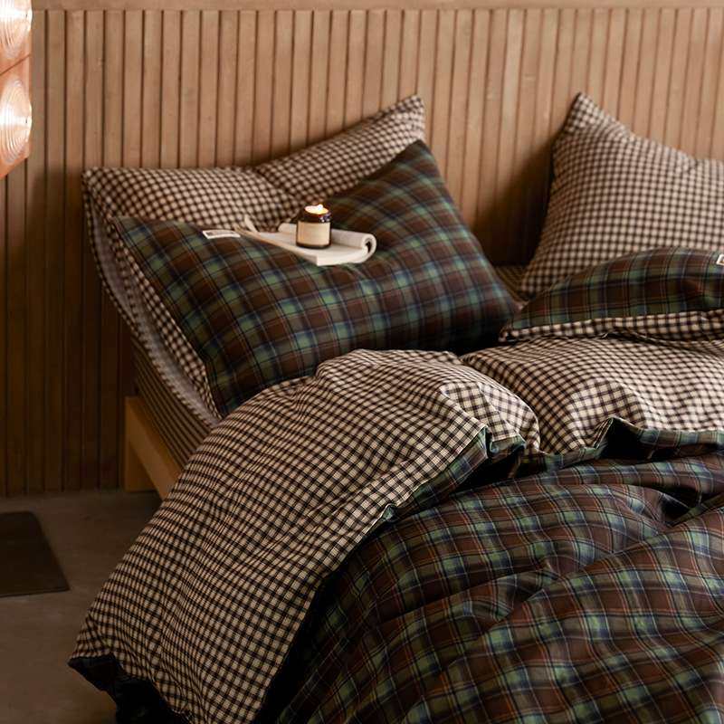 复古格子纯棉双层纱四件套学院风苏格兰格纹中性全棉床单被套床笠,3C数码配件,其它配件,淘宝优惠券,粉丝福利购,淘宝优惠卷