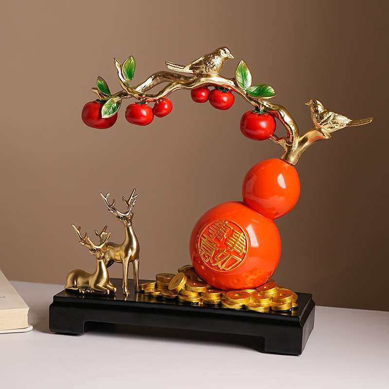 贝汉美新中式事事如意柿子摆件家居客厅玄关电视柜酒柜年会送礼,3C数码配件,其它配件,淘宝优惠券,粉丝福利购,淘宝优惠卷