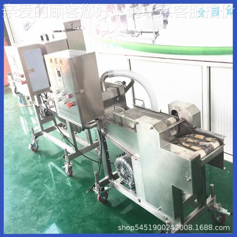 连鸡柳裹糠 鸡肉机条上浆上糠油炸xc-600设续备式机器全自动上面