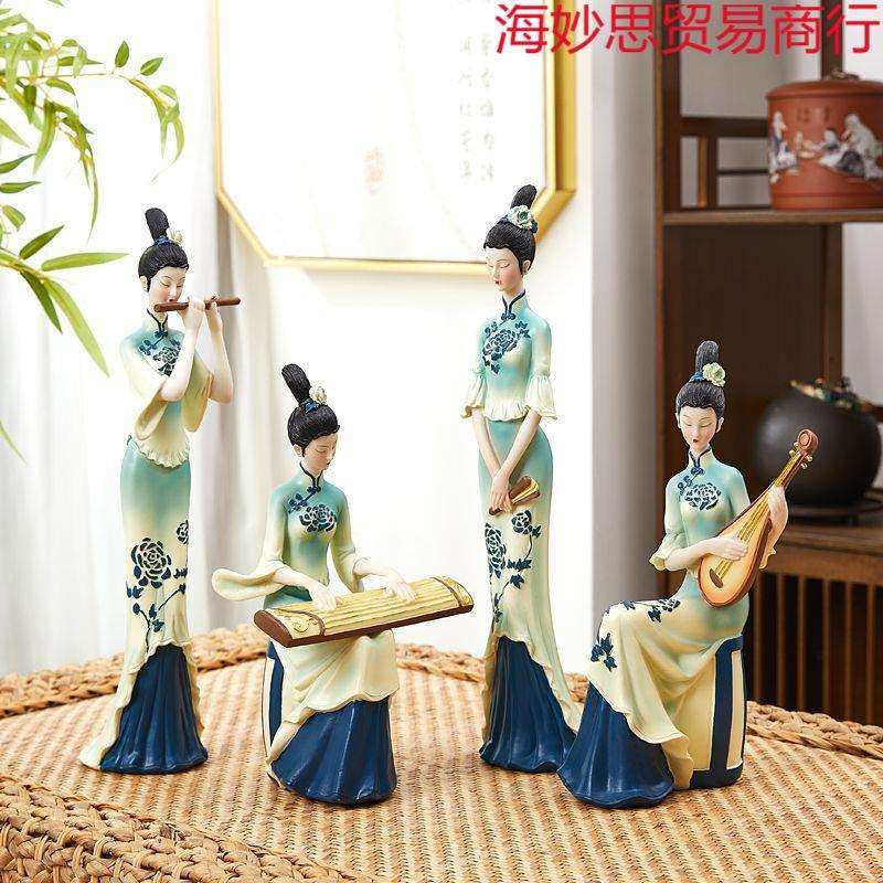 中国风只此青绿摆件中式国潮古典仕女高档客厅玄关酒柜轻奢装饰品,鲜花速递/花卉仿真/绿植园艺,割草机/草坪机,淘宝优惠券,粉丝福利购,淘宝优惠卷