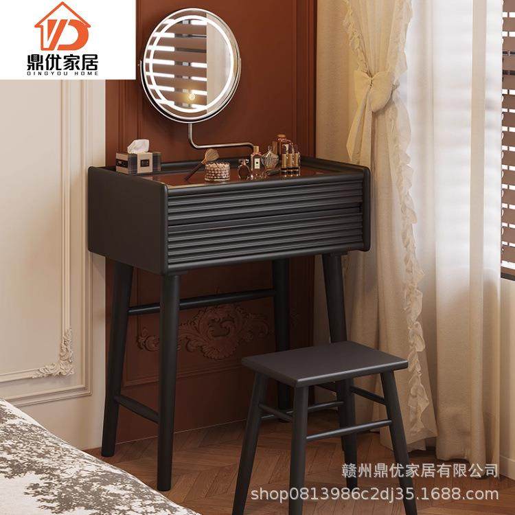 黑色实木梳妆台现代简约轻奢家用小户型主卧室家具高档带镜化妆桌,鲜花速递/花卉仿真/绿植园艺,割草机/草坪机,淘宝优惠券,粉丝福利购,淘宝优惠卷