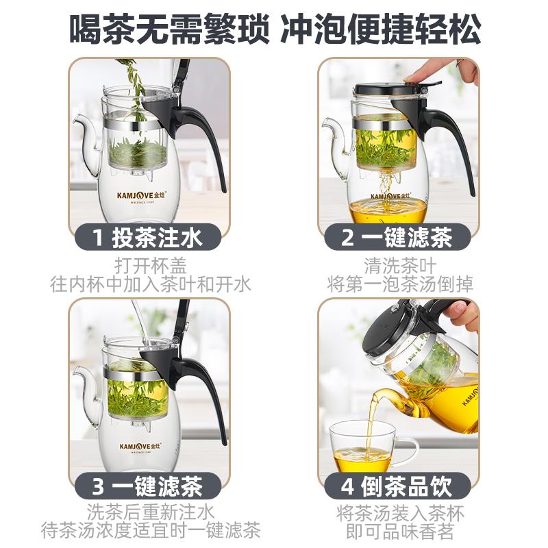 TP-777飘逸杯耐热泡茶壶玻璃冲茶壶泡茶杯玻璃茶具套装家用