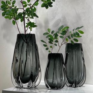 轻奢现代高档琉璃花瓶家居餐桌酒柜简约装 饰摆件样板间 饰品高级装
