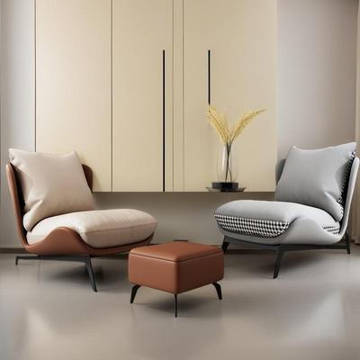 单人沙发躺椅意式轻奢小户型客厅阳台沙发办公室主卧民宿休闲沙发