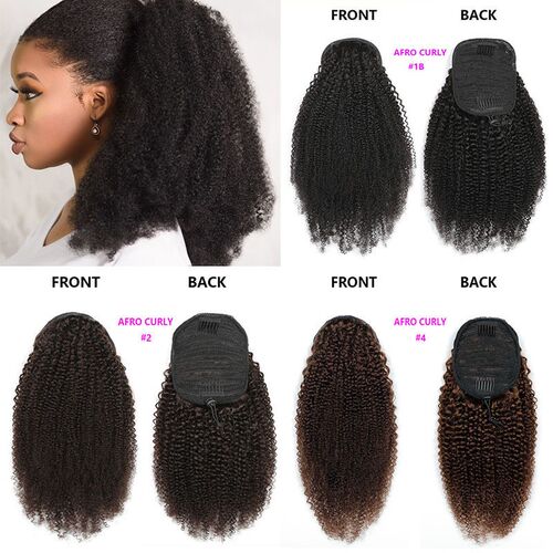 Afro Curly Drawstring Tail Hair 3c 4a 2# 4#