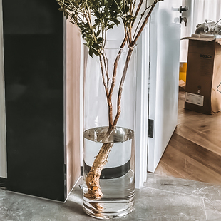 高花瓶插花长枝玻璃长高款高筒高身超高高大高瓶0花器