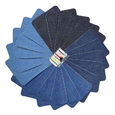 20/24x Jeans Iron-On Patches Self-Adhesive Repair Patches
