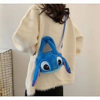 Stitch Soft Pluh Crobody Bag Korean Cute Style Adjutable Str