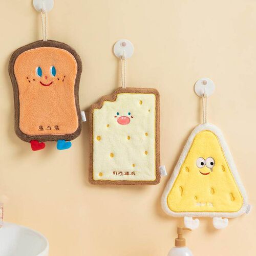 Wholesale Adorable Cartoon Coral Fleece Hand Towels, Hangabl