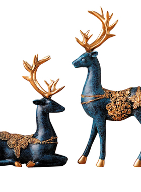 欧式客厅酒柜装饰品摆件家居房间创意电视柜工艺品卧室招财鹿节庆