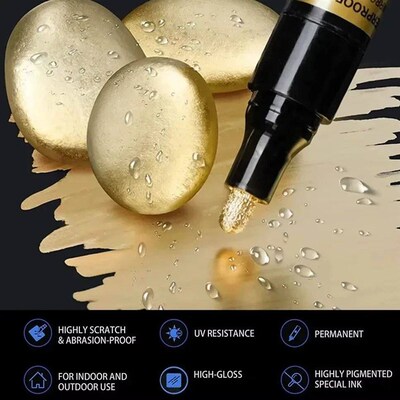 Chrome Pen Marker Mirror Waterproof Paint Repair For Rock Ce