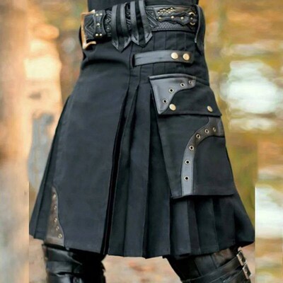 2023 New Scottish Mens Kilt Traditional Skirt Metal Classic