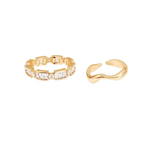 New Exquisite Zircon Ring Womens Two-Piece Light Luxury Nic