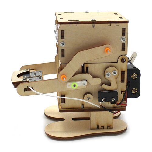 2/1 Robot Eating Coin Wood DIY Model Teaching Learning Stem