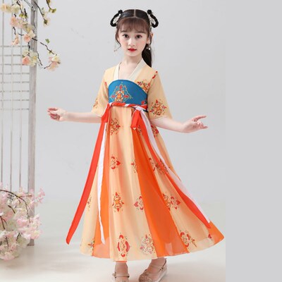 Childrens dress Chinese style Tang ancient style Hanfu girl