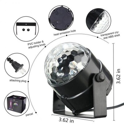 Sound Activated Rotating LED Party Lights Mini Crystal Magic