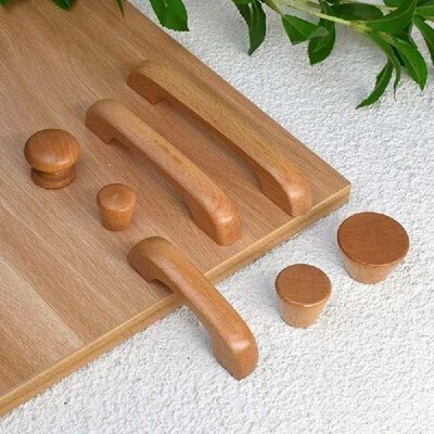 Wood Handle Door Cabinet Drawer Wardrobe Cupboard Simple