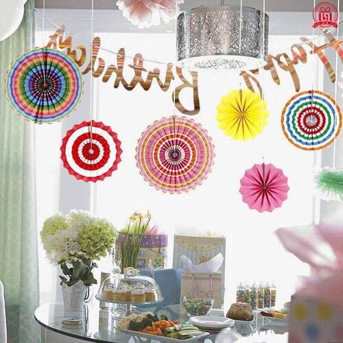 Paper Fan Decoration background Wall diy Mall Store opening