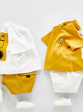 New Summer Baby Boys Girls Clothes Suits Kid Infant Cute Car