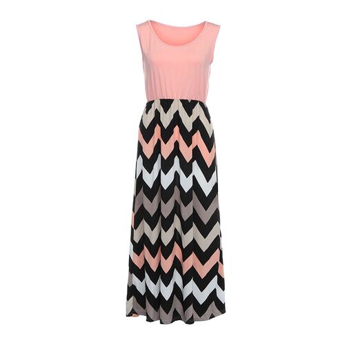 New In Dresses For Women  Plus Size Striped Long Boho Dress