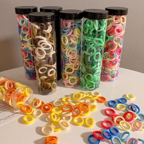 100/200Pcs Colorful Girls Nylon Elastic Hair Bands Women tai